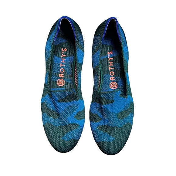 Rothy’s The Loafer Camo Teal‎ Retired Women’s Size 8.5 - Picture 1 of 9